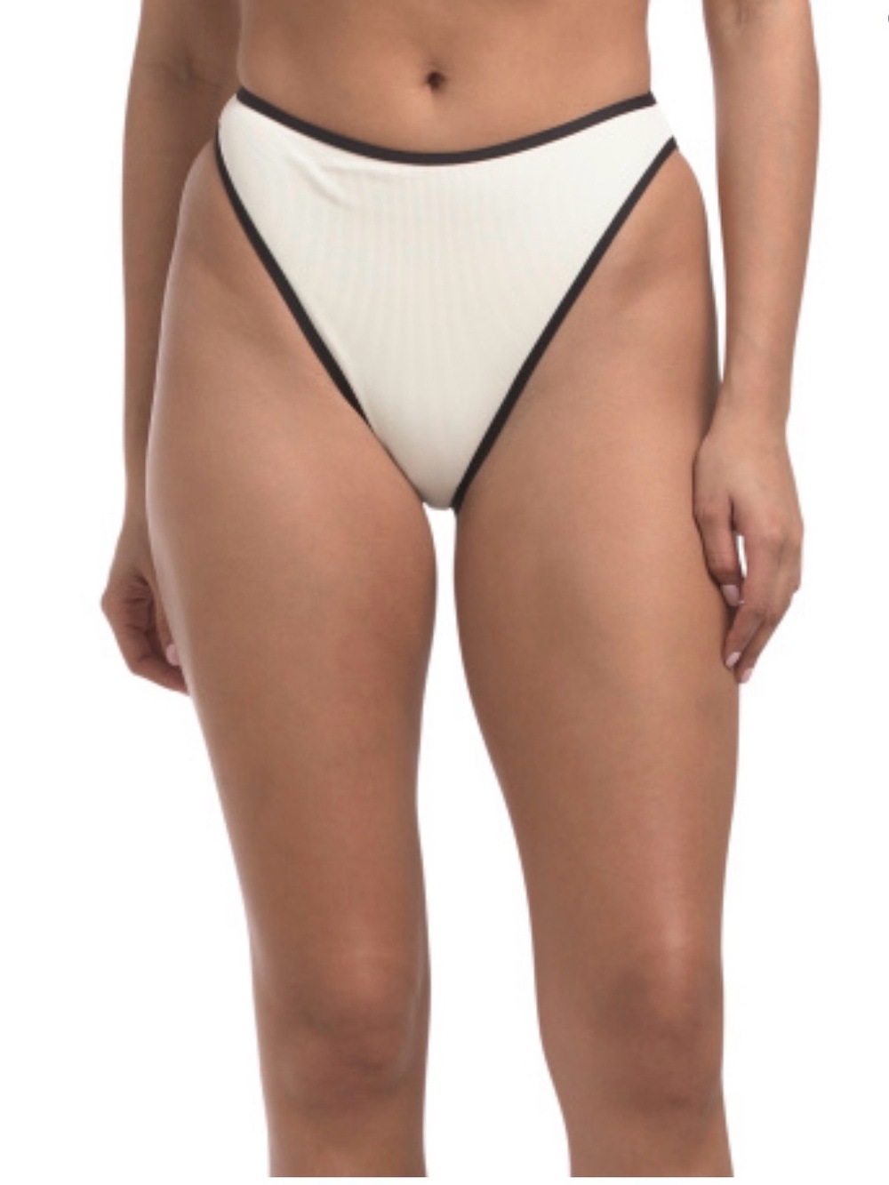 NWT L*Space Women's Nora Bottom Bitsy Bathing Suit Bottoms Cream/Black - Lg